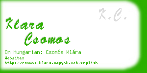 klara csomos business card