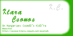 klara csomos business card